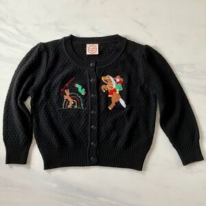 NWT Rockabilly Cowgirl Knit Black Cardigan Western Theme  XL 19” Pit 2 Pit